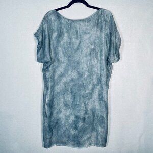 Kieley Kimmel Midi Dress Womens S Gray Linen Tie Dye Pockets